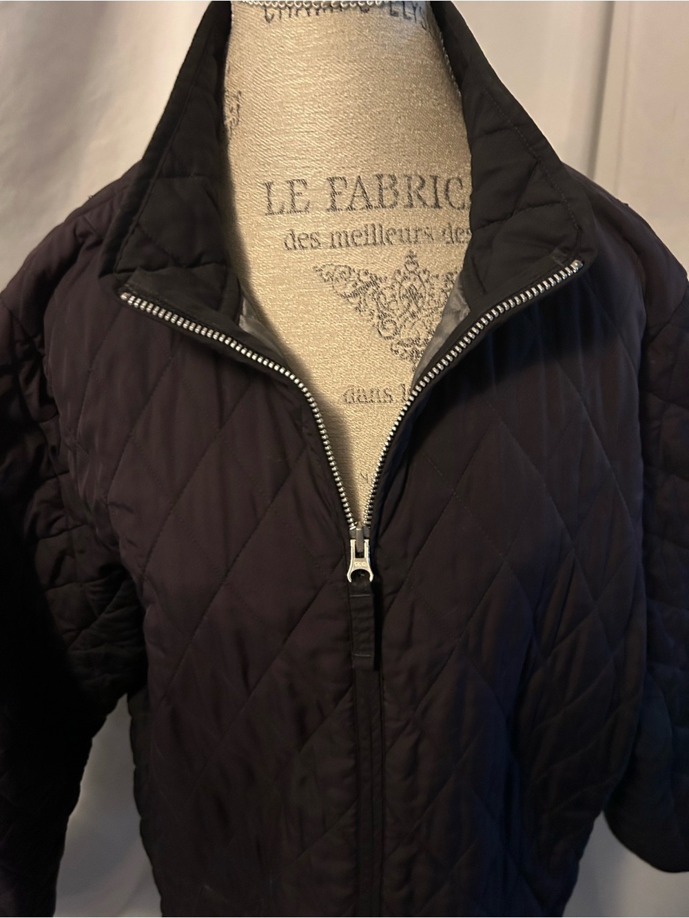 Lands End Women's Quilted Black Jacket - Classic Lightweight Coat